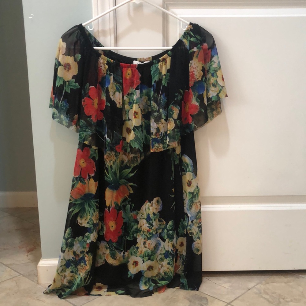 Cherish Red and Orange Off-the-Shoulder Sundress